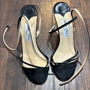 Jimmy Choo Elegant Black and Cream Heels